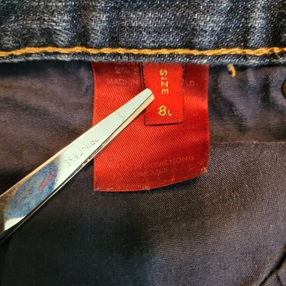 Express X2 Jeans 8 L Eva Full Leg Flare Low Rise Medium Wash Stretch Y2K - Picture 5 of 12